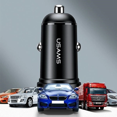 Kup USAMS Mini Auto-Ladegerät 2xUSB 2,4A schwarz/black CC114TC01 - USA490BLK - {ean13} - Sklep Home Screen