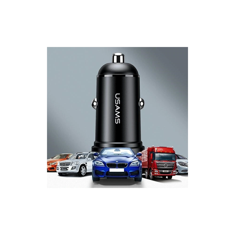 Ładowarka samochodowa USAMS Mini 2xUSB 2,4A czarny/black CC114TC01