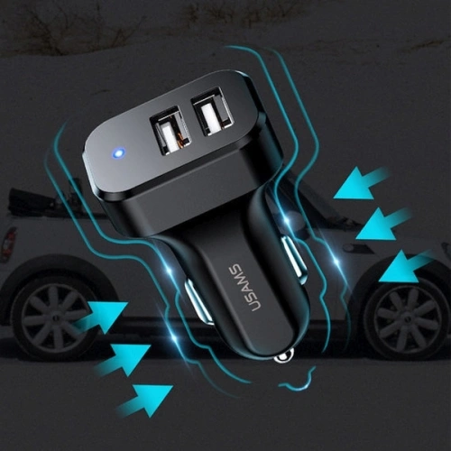 Kup Autonabíječka USAMS C13 2xUSB 2,1A 3w1 (microUSB/USB-C/lightning) černá/black NTU35YTSC13TZ - USA494BLK - {ean13} - Sklep Home Screen