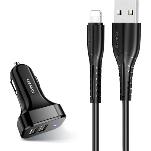 Kup Auto-Ladegerät USAMS C13 2xUSB 2,1A Lightning schwarz/black NTU35LC13TZ - USA495BLK - {ean13} - Sklep Home Screen