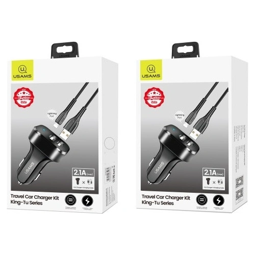 Kup Auto-Ladegerät USAMS C13 2xUSB 2,1A Lightning schwarz/black NTU35LC13TZ - USA495BLK - {ean13} - Sklep Home Screen