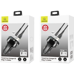 Kup Ładowarka samochodowa USAMS C13 2xUSB 2,1A microUSB czarny/black NTU35MC13TZ - USA496BLK - {ean13} - Sklep Home Screen