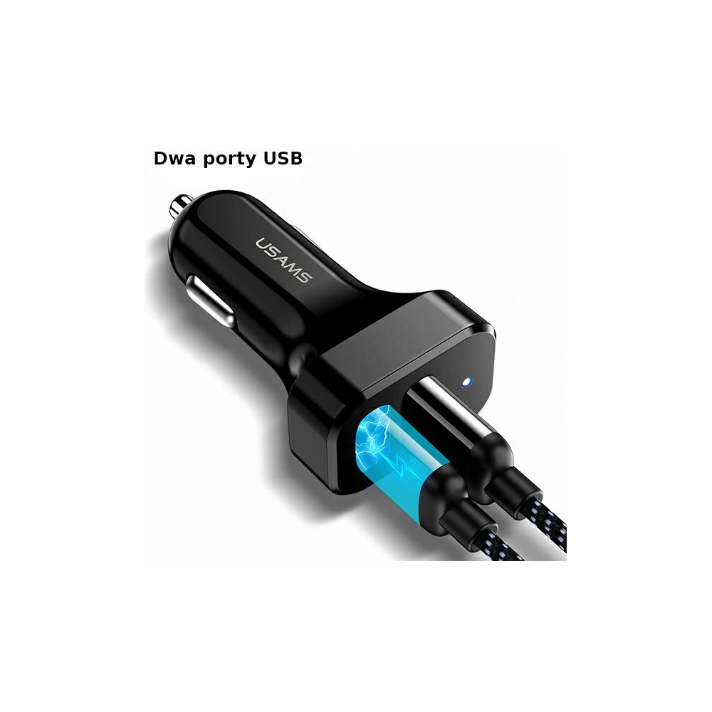 Ładowarka samochodowa USAMS C13 2xUSB 2,1A czarny/black CC87TC01