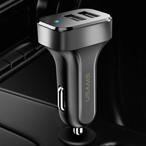 Buy USAMS Car Charger 2xUSB C13 2,1A black CC87TC01 - USA498BLK - {ean13} - Home Screen Store Europe