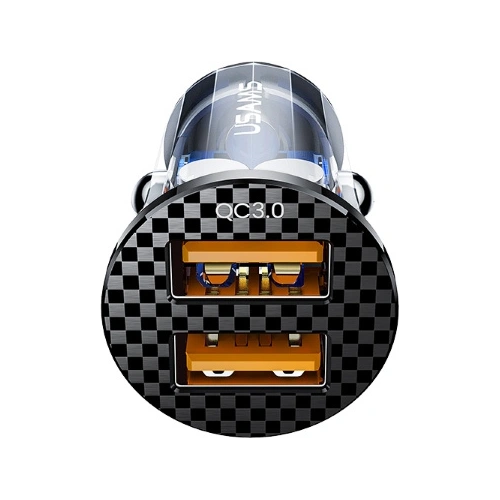 Kup Încărcător auto USAMS C23 2xUSB 36W Încărcare rapidă transparent albastru CC122CC02 - USA499BLU - {ean13} - Sklep Home Screen