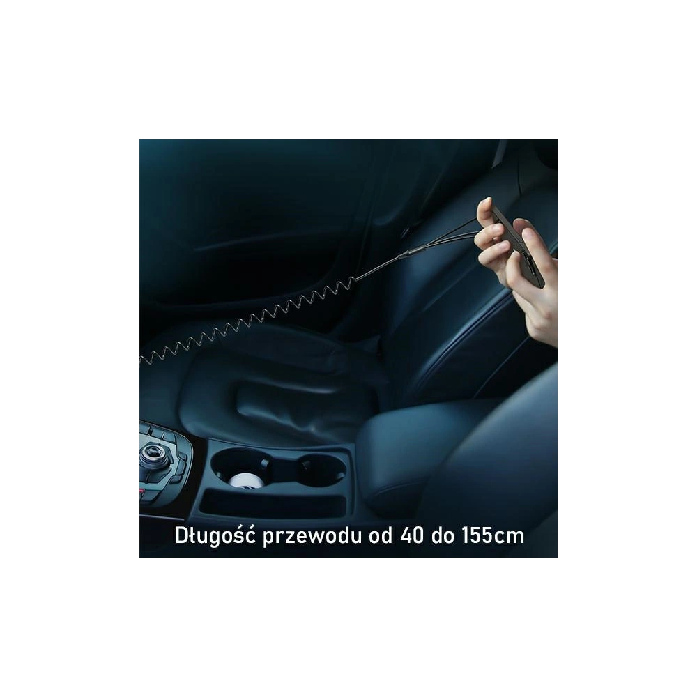 Ładowarka samochodowa USAMS C22 2xUSB+ kable 3w1 (lightning+microUSB+USB-C) czarny/black CC119TC01