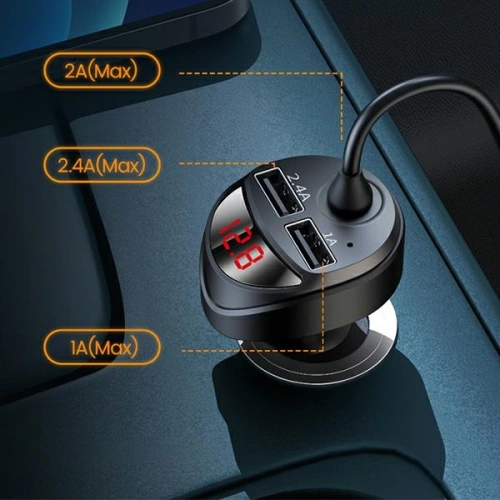 Kup Ładowarka samochodowa USAMS C22 2xUSB+ kable 3w1 (lightning+microUSB+USB-C) czarny/black CC119TC01 - USA503BLK - {ean13} - Sklep Home Screen