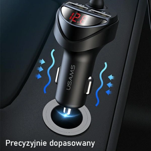 Kup Ładowarka samochodowa USAMS C22 2xUSB+ kable 3w1 (lightning+microUSB+USB-C) czarny/black CC119TC01 - USA503BLK - {ean13} - Sklep Home Screen