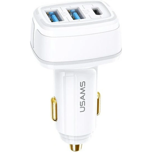 Kup Încărcător auto USAMS C24 2xUSB + 1xUSB-C 80W Încărcare rapidă alb/white CC126TC02 - USA504WHT - {ean13} - Sklep Home Screen