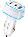 Încărcător auto USAMS C24 2xUSB-C+1xUSB 105W Încărcare rapidă alb/white CC141TC02