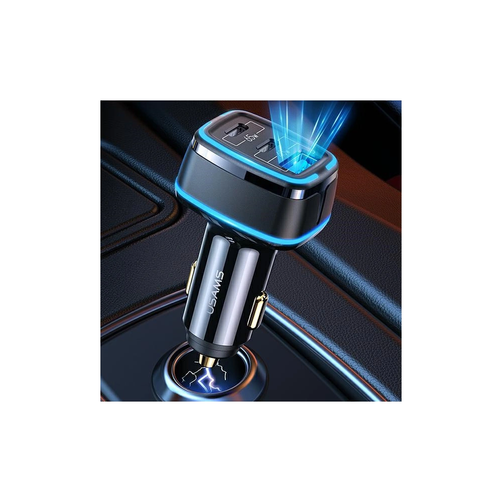 Ładowarka samochodowa USAMS C24 2xUSB-C+1xUSB 105W Fast Charge biały/white CC141TC02