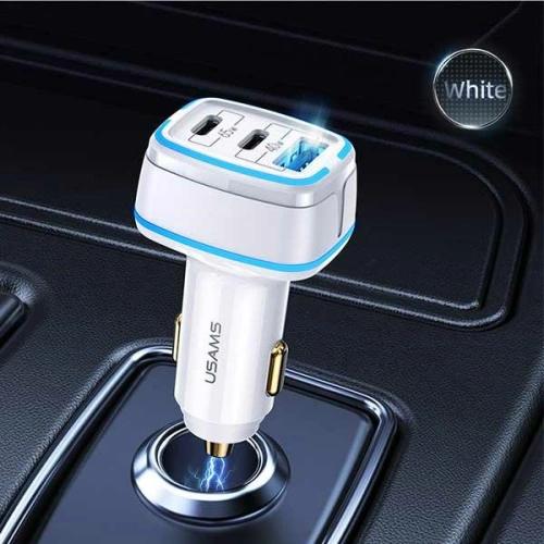 Kup Încărcător auto USAMS C24 2xUSB-C+1xUSB 105W Încărcare rapidă alb/white CC141TC02 - USA506WHT - {ean13} - Sklep Home Screen
