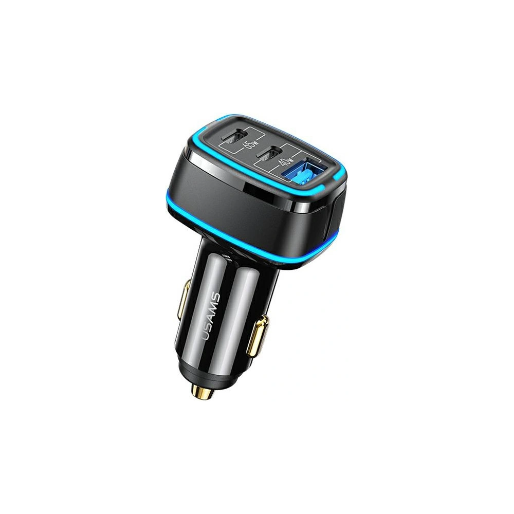 Ładowarka samochodowa USAMS C24 2xUSB-C+1xUSB 105W Fast Charge czarny/black CC141TC01