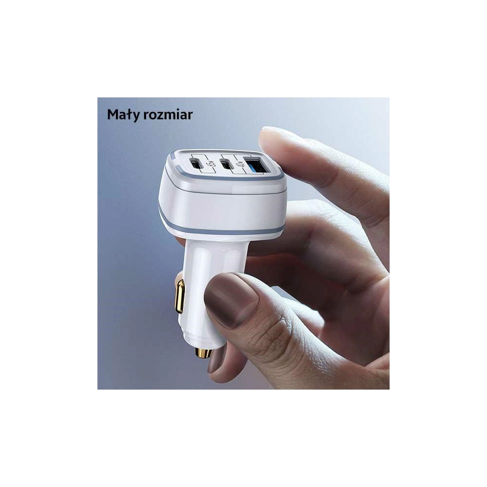 Ładowarka samochodowa USAMS C24 2xUSB-C+1xUSB 105W Fast Charge czarny/black CC141TC01