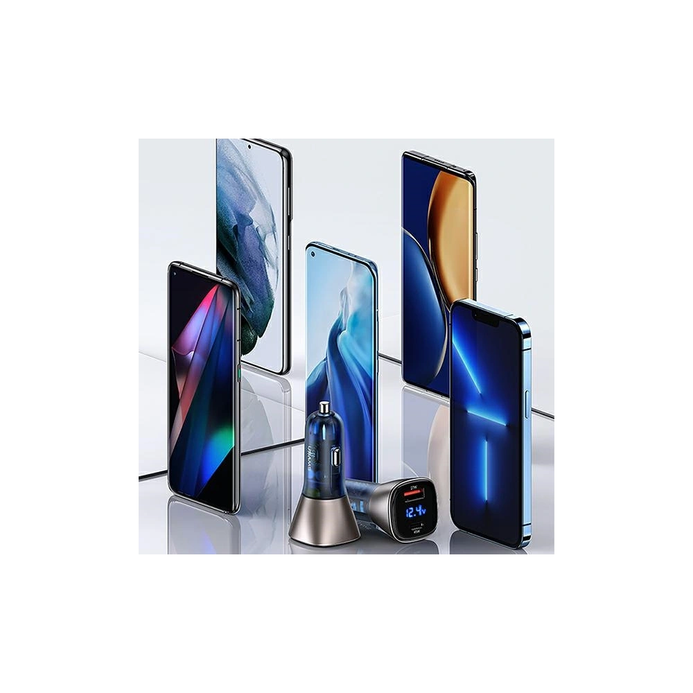 Ładowarka samochodowa USAMS C29 45W 2xUSB-A Fast Charge jasno złoty/light gold CC154CC01