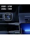 Kup Încărcător auto USAMS C29 45W 2xUSB-A Încărcare rapidă auriu deschis/aurie deschisă CC154CC01 - USA509GLD - {ean13} - Sklep Home Screen