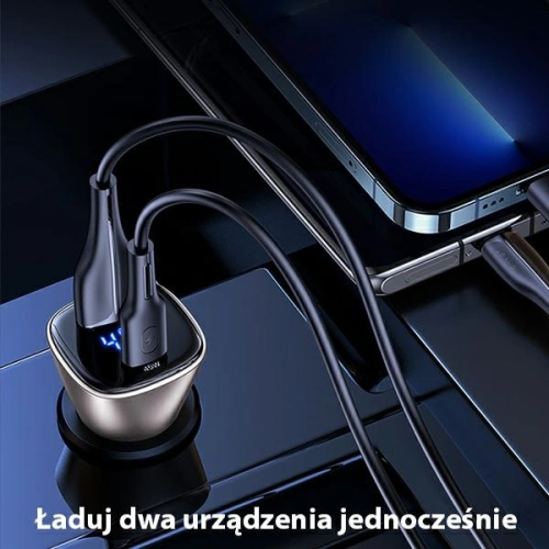 Kup Încărcător auto USAMS C29 45W 2xUSB-A Încărcare rapidă auriu deschis/aurie deschisă CC154CC01 - USA509GLD - {ean13} - Sklep Home Screen