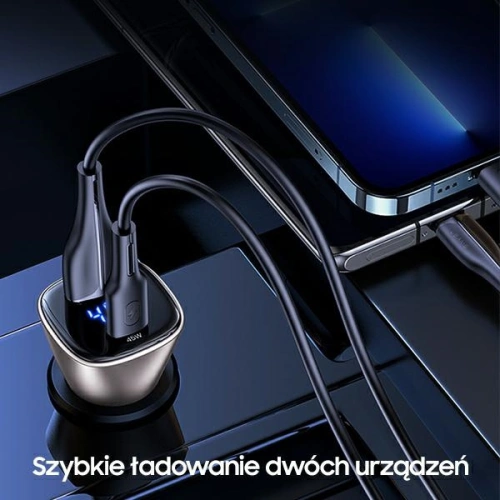 Kup Autonabíječka USAMS C29 72W USB-A/USB-C Rychlé nabíjení světle zlatá/light gold CC155CC01 - USA510GLD - {ean13} - Sklep Home Screen