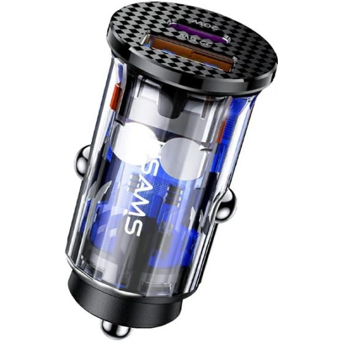 Kup Încărcător auto USAMS C25 USB+USB-C 42.5W Încărcare rapidă transparent negru/black CC127CC01 - USA513BLK - {ean13} - Sklep Home Screen