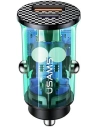 Kup Ładowarka samochodowa USAMS C25 USB+USB-C 42.5W Fast Charge transparent niebieski/blue CC127CC02 - USA514BLU - {ean13} - Sklep Home Screen