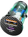 Kup Auto nabíječka USAMS C25 USB+USB-C 42.5W Fast Charge průhledná modrá/blue CC127CC02 - USA514BLU - {ean13} - Sklep Home Screen