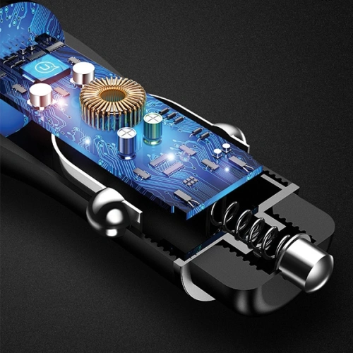 Kup Auto nabíječka USAMS C6 USB+USB-C 18W 5V-3A QC3.0 Qualcom+PD 5,4A rychlé nabíjení černá/black CC53GC01 - USA515BLK - {ean13} - Sklep Home Screen