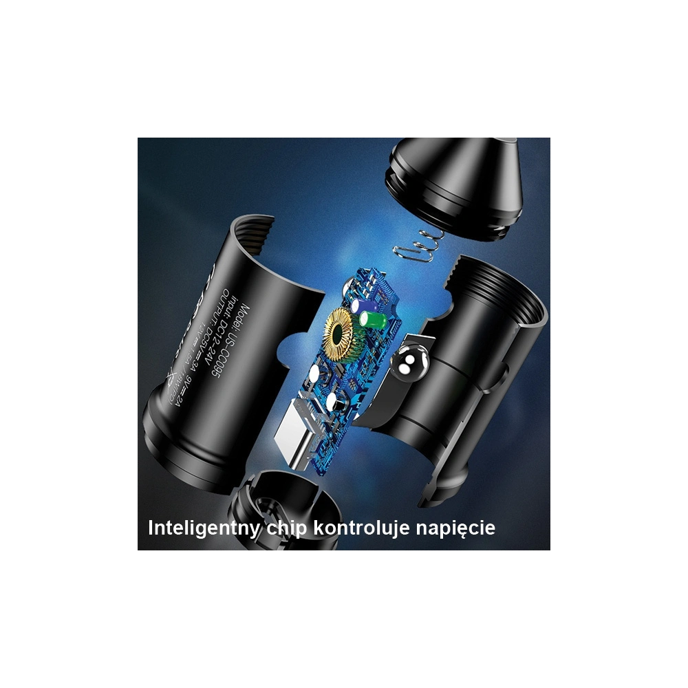 Ładowarka samochodowa USAMS C14 USB-C 18W 5V-3A PD3.0 Fast Charge szary/grey CC95GC02
