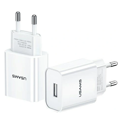 Kup Încărcător de rețea USAMS T18 1xUSB 2,1A alb/white Încărcare rapidă CC075TC01 - USA520WHT - {ean13} - Sklep Home Screen