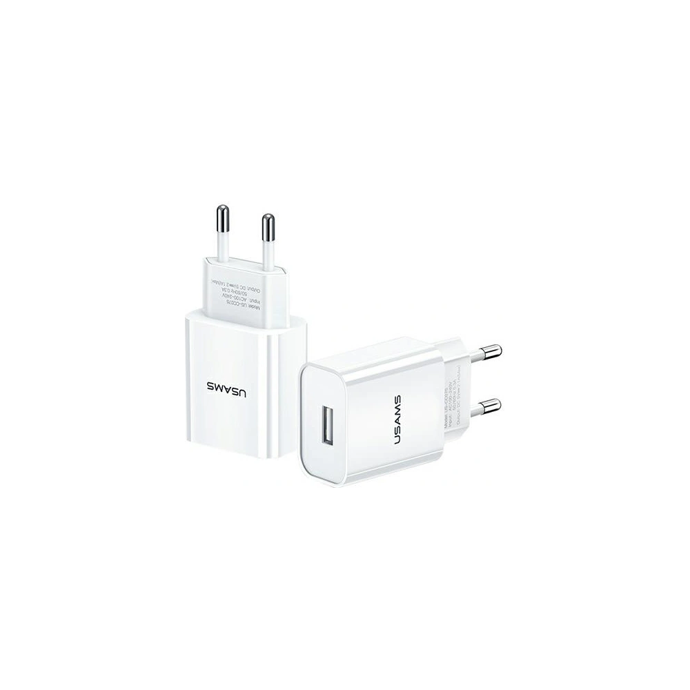 Ładowarka sieciowa USAMS T18 1xUSB 2,1A biały/white Fast Charging CC075TC01