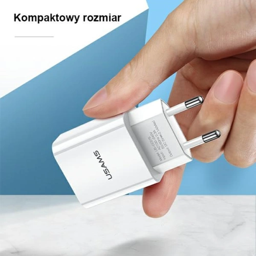 Kup Încărcător de rețea USAMS T18 1xUSB 2,1A alb/white Încărcare rapidă CC075TC01 - USA520WHT - {ean13} - Sklep Home Screen