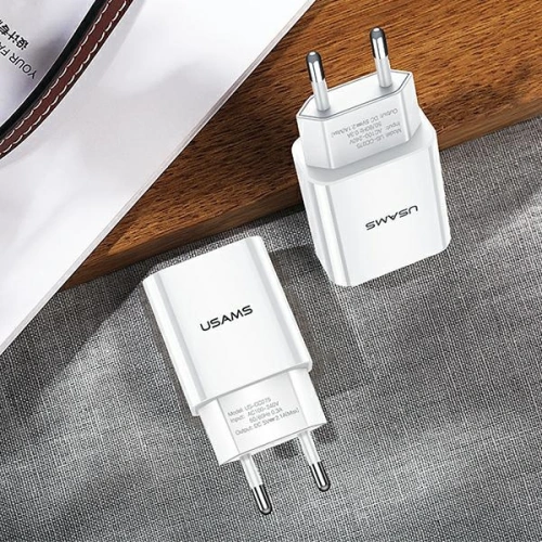 Kup Încărcător de rețea USAMS T18 1xUSB 2,1A alb/white Încărcare rapidă CC075TC01 - USA520WHT - {ean13} - Sklep Home Screen