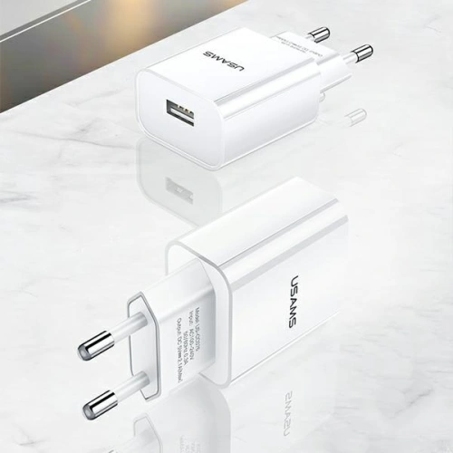 Kup Încărcător de rețea USAMS T18 1xUSB 2,1A alb/white Încărcare rapidă CC075TC01 - USA520WHT - {ean13} - Sklep Home Screen