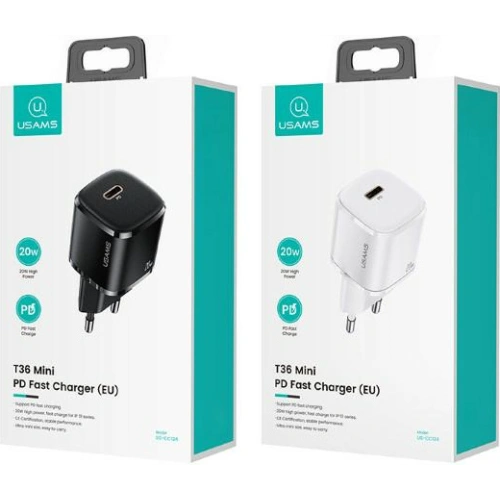 Kup USAMS T36 Mini Netzladegerät 1xUSB-C 20W PD3.0 Schnellladung schwarz/black CC124TC01 - USA527BLK - {ean13} - Sklep Home Screen