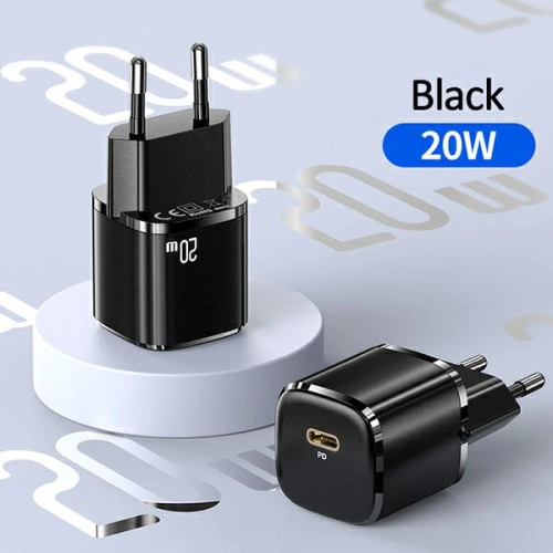 Kup USAMS T36 Mini Netzteil 1xUSB-C 20W + USB-C-Lightning Kabel schwarz/black PD3.0 Schnellladung XFKXLOGTL01 - USA529BLK - {ean13} - Sklep Home Screen