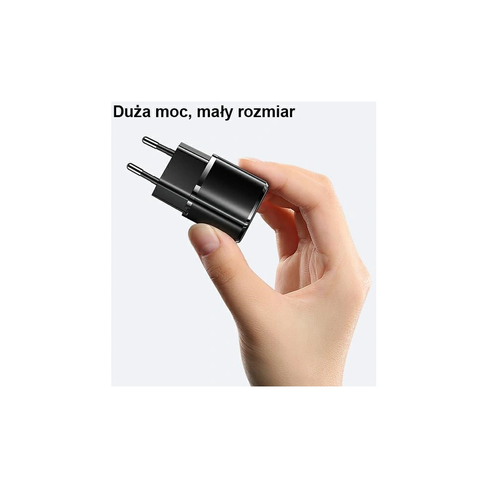 Ładowarka sieciowa USAMS T36 mini 1xUSB-C 20W + kabel USB-C-Lightning czarny/black PD3.0 Fast Charging XFKXLOGTL01