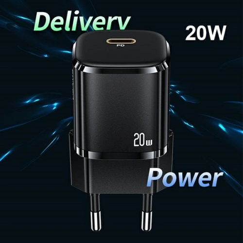 Kup USAMS T36 Mini Netzteil 1xUSB-C 20W + USB-C-Lightning Kabel schwarz/black PD3.0 Schnellladung XFKXLOGTL01 - USA529BLK - {ean13} - Sklep Home Screen
