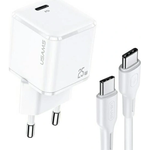 Kup USAMS T42 Mini Netzteil 1xUSB-C 25W Super SI PD3.0 Schnellladung + Kabel U43 USB-C/USB-C weiß YJXLOGTC02 - USA534WHT - {ean13} - Sklep Home Screen
