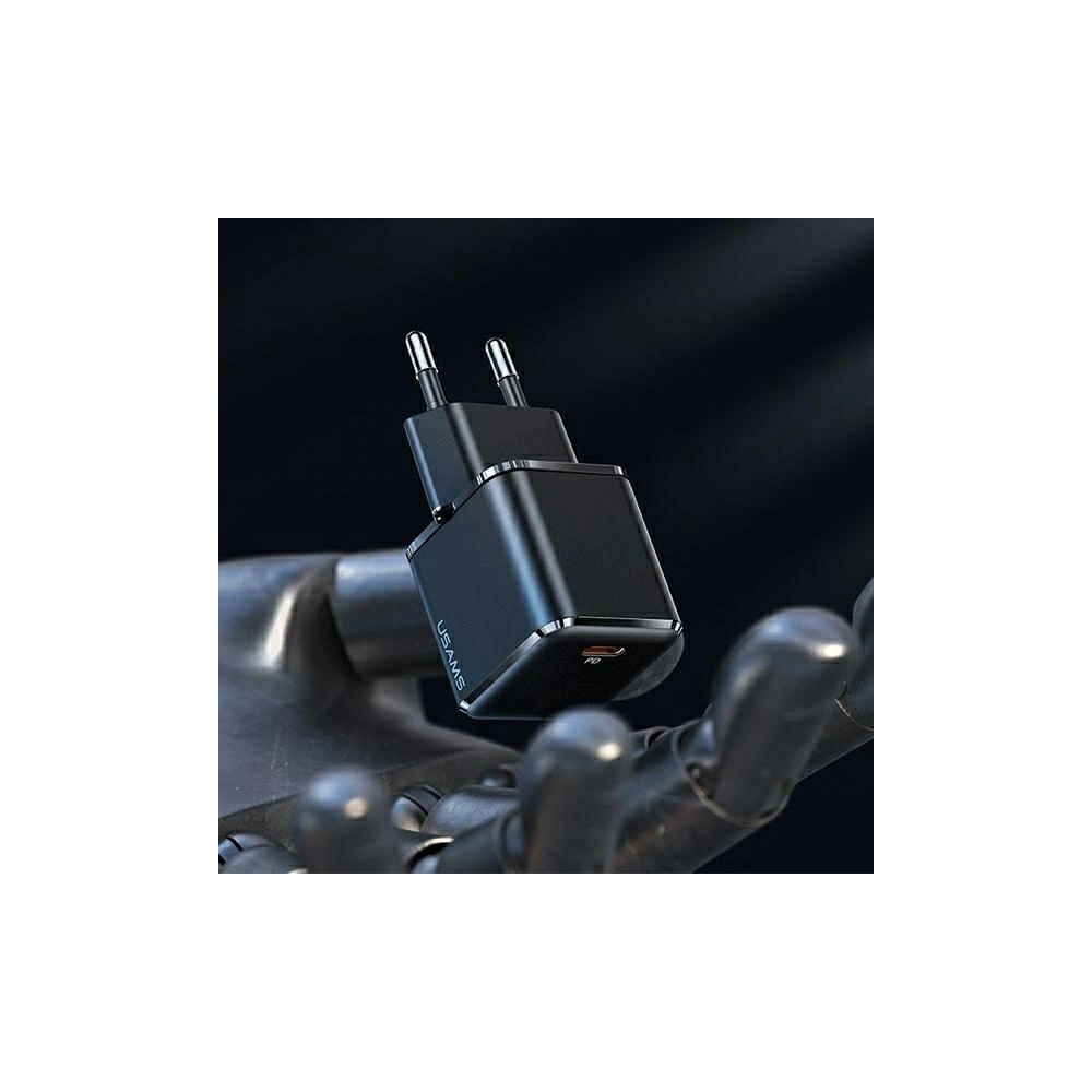 Ładowarka sieciowa USAMS T45 1xUSB-C 30W PD3.0 +QC3.0 Fast Charging +kabel U63 USB-C/Lightning biały/white UXTZH02