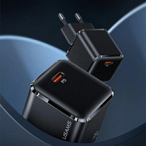 Kup USAMS T45 Netzladegerät 1xUSB-C 30W PD3.0 +QC3.0 Schnellladung + U63 USB-C/Lightning Kabel schwarz/black UXTZH01 - USA537BLK - {ean13} - Sklep Home Screen
