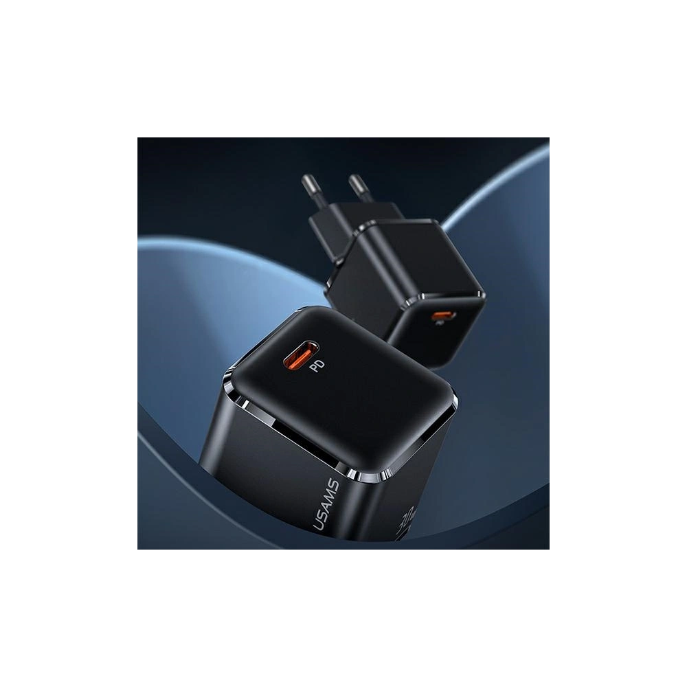 Ładowarka sieciowa USAMS T45 mini 1xUSB-C  30W PD3.0 Fast Charging czarny/black CC148TC01
