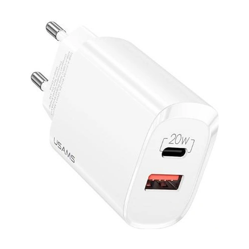 Kup Încărcător de rețea USAMS T35 1xUSB-C+1xUSB 20W PD3.0 +QC3.0 Încărcare rapidă alb/white CC121TC01 - USA540WHT - {ean13} - Sklep Home Screen