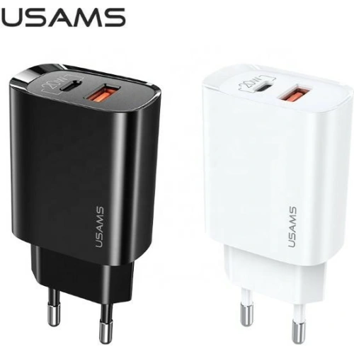 Kup Încărcător de rețea USAMS T35 1xUSB-C+1xUSB 20W PD3.0 +QC3.0 Încărcare rapidă alb/white CC121TC01 - USA540WHT - {ean13} - Sklep Home Screen