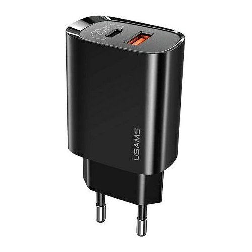 Kup Încărcător de rețea USAMS T35 1xUSB-C+1xUSB 20W PD3.0 +QC3.0 Încărcare rapidă negru/black CC121TC02 - USA541BLK - {ean13} - Sklep Home Screen