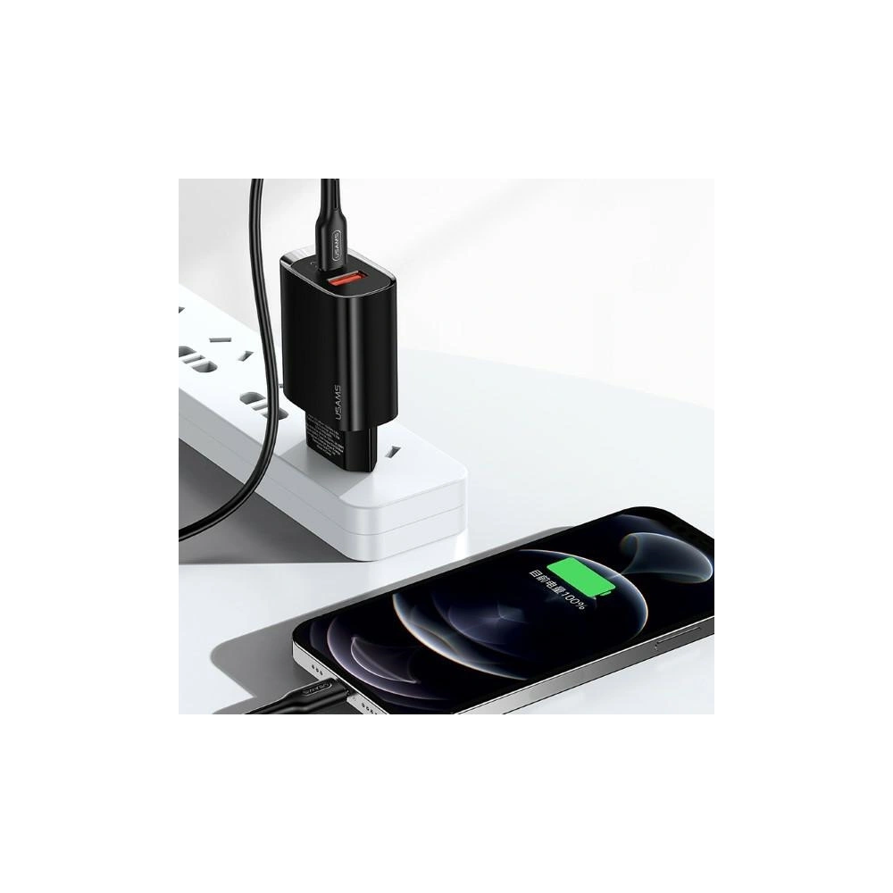 Ładowarka sieciowa USAMS T35 1xUSB-C+1xUSB 20W PD3.0 +QC3.0 Fast Charging czarny/black CC121TC02