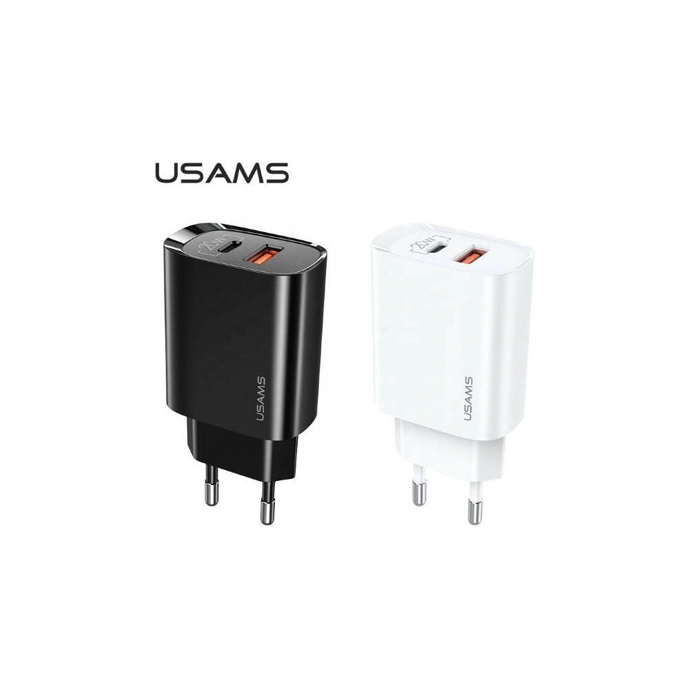 Ładowarka sieciowa USAMS T35 1xUSB-C+1xUSB 20W PD3.0 +QC3.0 Fast Charging czarny/black CC121TC02