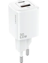 Încărcător de rețea USAMS T37 1xUSB-C+1xUSB 20W Super SI PD3.0 +QC3.0 Încărcare Rapidă alb/white CC128TC02