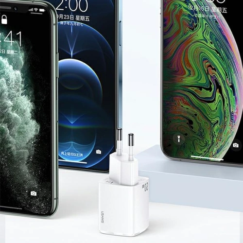 Kup Ładowarka sieciowa USAMS T37 1xUSB-C+1xUSB 20W Super SI PD3.0 +QC3.0 Fast Charging biały/white CC128TC02 - USA542WHT - {ean13} - Sklep Home Screen