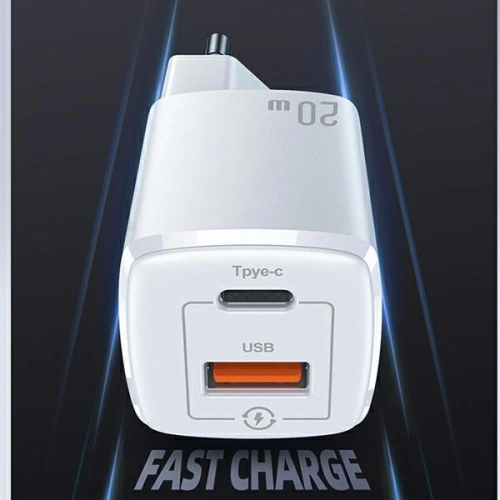 Kup USAMS T37 Netzladegerät 1xUSB-C + 1xUSB 20W Super SI PD3.0 + QC3.0 Schnellladung weiß/white CC128TC02 - USA542WHT - {ean13} - Sklep Home Screen