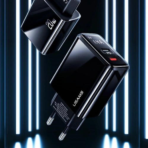 Kup Încărcător de rețea USAMS T40 1xUSB-C + 1xUSB 20W LED PD3.0 + QC3.0 Încărcare rapidă negru/black CC133TC01 - USA543BLK - {ean13} - Sklep Home Screen