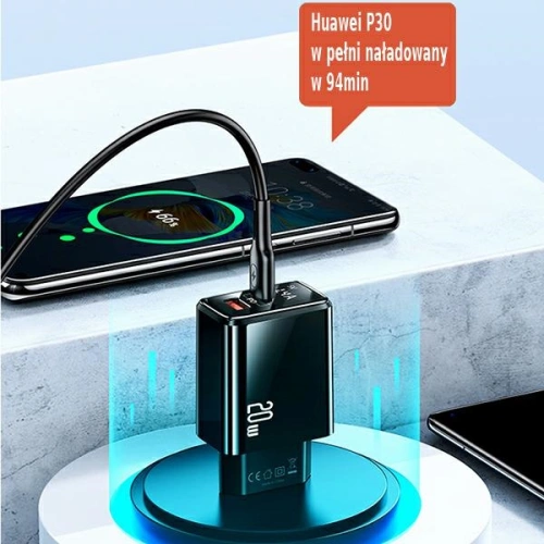Kup Încărcător de rețea USAMS T40 1xUSB-C + 1xUSB 20W LED PD3.0 + QC3.0 Încărcare rapidă negru/black CC133TC01 - USA543BLK - {ean13} - Sklep Home Screen